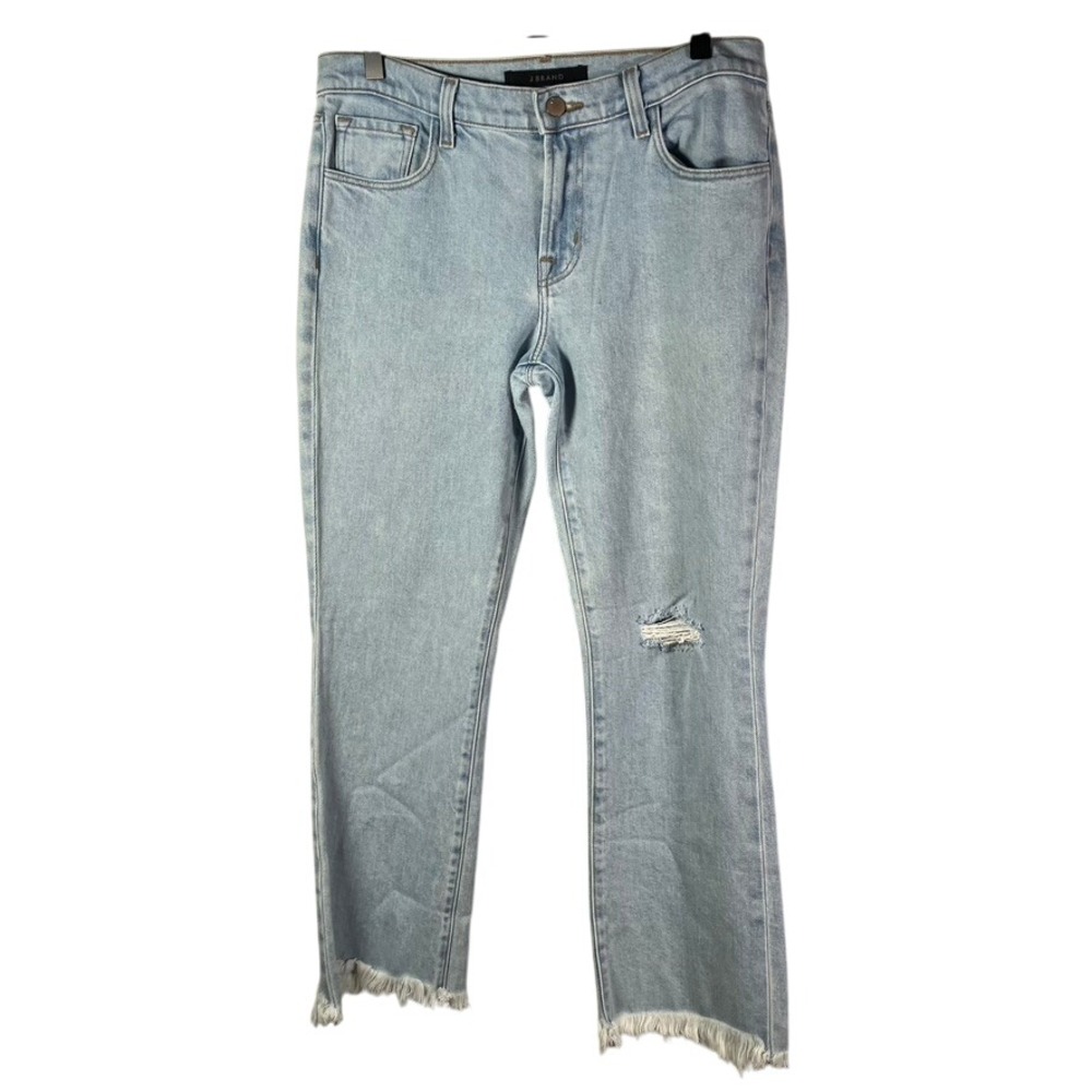 J Brand Women's Light Wash Distressed Frayed Hem Jeans Size 26‎ Denim